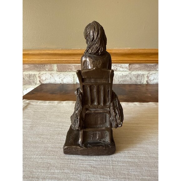 Seated Ballerina Figurine 1996 HP Signed Cold-Cast Bronze Finish – CG Mark - Picture 3 of 16